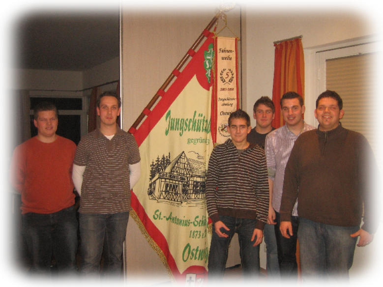 Jungschützenvorstand 2009 Max Rath, Sebastian Becker, Chris Hömberg, Philipp Sturm, Sven Schultze und André Kollek